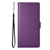 Étui à rabat en cuir PU grain litchi pour iPhone 18 17 avec support magnétique et design anti-chute