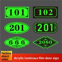 Plaques de numéros de maison personnalisées en acrylique lumineuses qui brillent dans le noir, autocollantes, pour hôtel, restaurant, dortoir, usage domestique