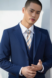High Quality Custom Formal Business Men Suits Navy <strong>Blue</strong> Suits for Wedding Party <strong>Wear</strong> - Product Image 3