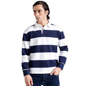 Men's Navy White Striped Long Sleeve Casual <b>Shirt</b> Button Down Collar Poplin Fabric Full Sleeve Summer Wear - Product Image 1