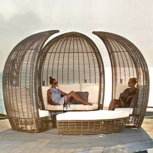 Todo tipo de clima PE plástico ratán aluminio jardín Patio cama de día al aire libre mimbre tumbona para patio hoteles villas hospitales - Product Image 5