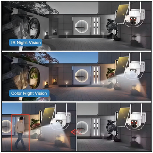 Interior/Exterior Inalámbrico 2K 3MP Pan Tilt 355 ° View IP65 Cámara de seguridad solar a prueba de agua Visión nocturna CMOS Gran angular Nube - Product Image 3