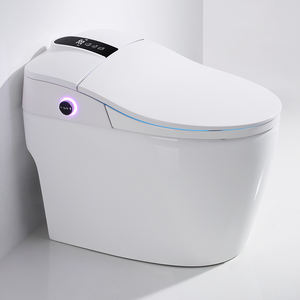 Bidet intelligent carré japonais en céramique - Capteur radar, siège chauffant, télécommande, à poser au sol, siphon en P, double chasse d'eau - Nouvelle Offre - Product Image 2