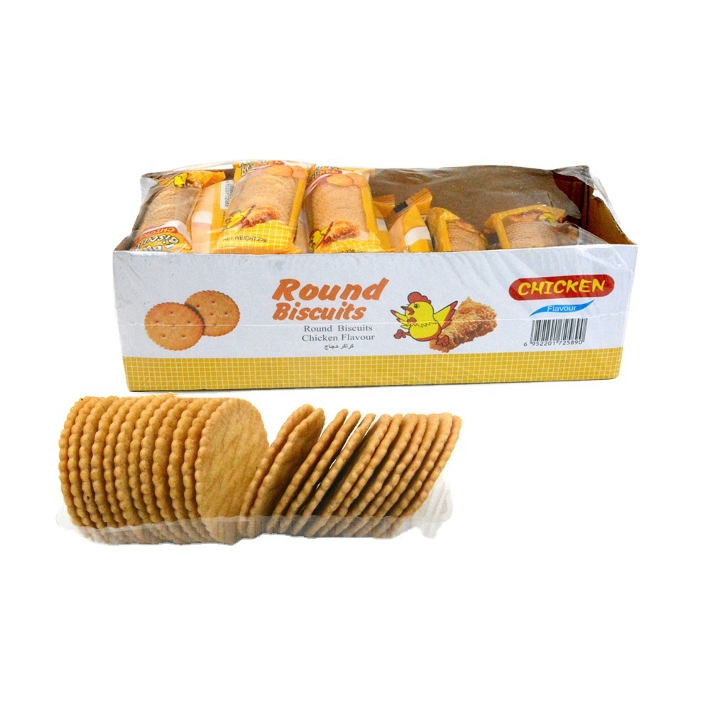 Biscuit factory wholesale round biscuits Chicken Flavor crispy biscuit Cracker Cookies