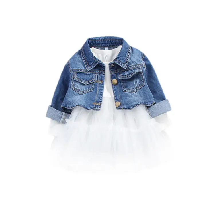 1歳の女の赤ちゃんのための卸売春秋ジャケットドレス服子供服セット