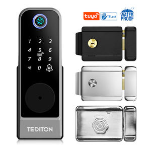 قفل ذكي لاسلكي بدون مفتاح يعمل ببصمة الإصبع وكلمة المرور، طقم قفل بتردد 433 ميجاهرتز مقاوم للماء مع فتح عن بعد يعمل بالبطارية - Product Image 1