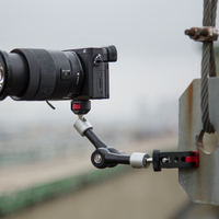 Bras articulé universel de 7 pouces avec griffe porte-accessoire et double rotule, compatible avec les appareils photo reflex numériques, les éclairages vidéo LED et les anneaux lumineux