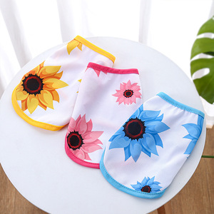 Pet <b>Clothes</b> Vest Floral Pattern Polyester Summer Dog <b>Cat</b> Clothing Yellow Blue Pink - Product Image 2