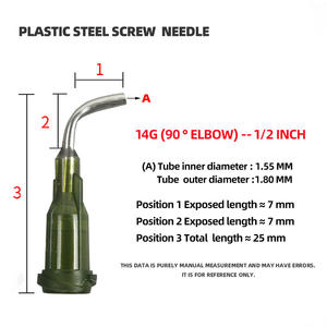 เข็มฉีดพลาสติกเหล็กแข็งสูง14กรัม90 ° สำหรับการฉีดแว็กซ์แม่พิมพ์ - Product Image 2