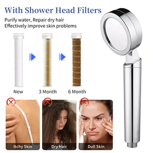 Filtered Shower Head With Handheld Rain Setting/1 Function High Pressure To Clean Hard Water And Remove Chlorine