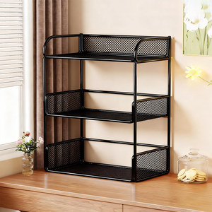 Tabletop Mug Holder 3 Tier Metal Storage Rack For Coffee Water Cups <b>Desk</b> Organizer <b>Large</b> Capacity Multi Purpose - Product Image 1