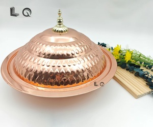 Exquisite Luxury Round Stainless Steel Hotel <strong>Buffet</strong> Dinner Dish Food Plate Restaurant Serving <strong>Tray</strong> <strong>With</strong> <strong>Lid</strong> - Product Image 6