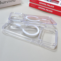 Coque de téléphone magnétique transparente 2-en-1 en TPU/PC anti-jaunissement de haute qualité pour iPhone 17 Pro Max/16/15/14/13/12/11