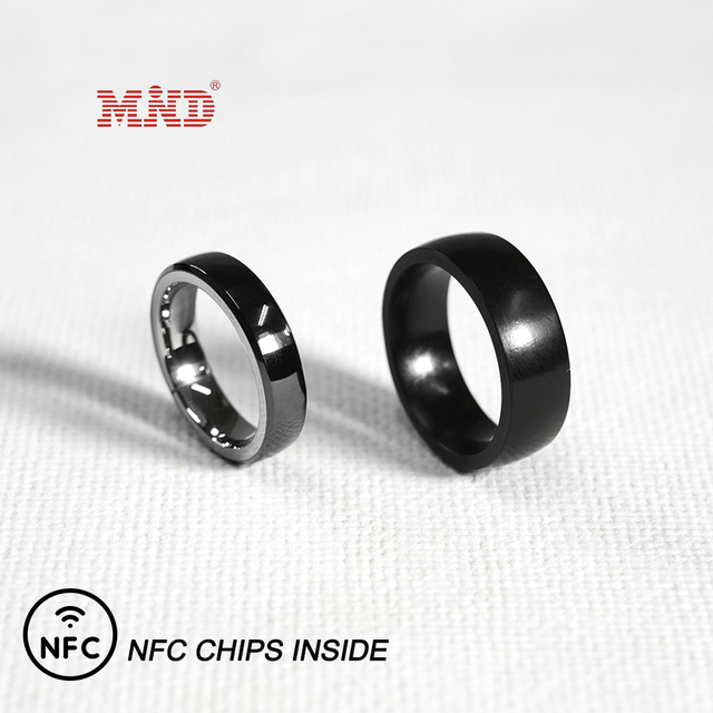 Custom Ceramic NFC Smart Ring Payment with Tag Waterproof Stainless Steel Rings for Women Men