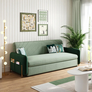 Muebles de sala de estar con funda verde de tela impermeable europea, sofá cama doble con colchón de espuma viscoelástica con almacenamiento - Product Image 6