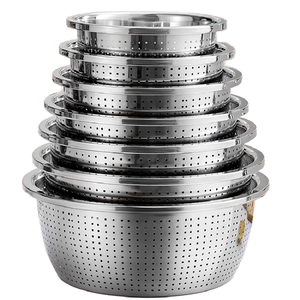 Panier de Lavage et d'Égouttage Polyvalent en Acier Inoxydable 304 Épaissi, pour Fruits, Légumes et Riz - Product Image 6