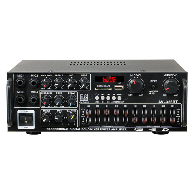 High-Power Stereo Home & Car Outdoor Karaoke Amplifier 12V/220V for EQ Equalizer-Wholesale Available