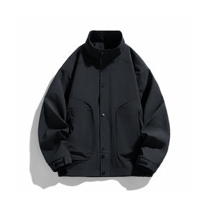 Chaqueta con cuello alto y logotipo personalizado para hombre, a prueba de viento y agua, para exteriores, informal de negocios, chaqueta ejecutiva de alta gama - Product Image 1