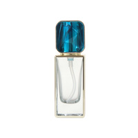 Flacon carré Deep Blue Diamond Cap, parfum boisé chaud et épuré, formule personnalisable, design de logo pour boisé exclusif