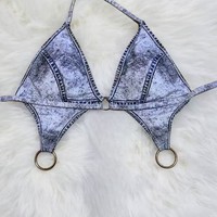 Nouvelle Arrivée 2026 – Maillot de Bain Une Pièce Écologique à Séchage Rapide pour Adulte, Style Européen et Américain, Imprimé Denim |   Transfrontalier pour