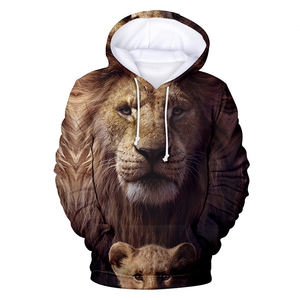 Sweat à capuche en polyester et élasthanne pour homme, imprimé numérique 3D, motif floral inspirant, nouveau <span class=keywords><strong>sang</strong></span>, roi lion - Product Image 3