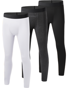 Leggings de compression imprimés pour hommes, longueur intégrale, avec cordon de serrage, en polyester et élasthanne, pour le sport et la gym, fabriqués par un fabricant professionnel. - Product Image 1