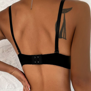 Reggiseno <span class=keywords><strong>con</strong></span> Farfalle Ricamate, <span class=keywords><strong>con</strong></span> <span class=keywords><strong>Ferretto</strong></span>, Antiscivolo, Alla Moda, Sexy, per Seno Grande, Effetto Contenitivo - Product Image 4