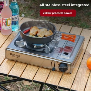 Réchaud <span class=keywords><strong>à</strong></span> gaz portable en acier inoxydable, alimenté au butane, 2600W, fabrication chinoise, vente en gros, restaurants commerciaux, établissements de restauration, camping en plein air - Product Image 5