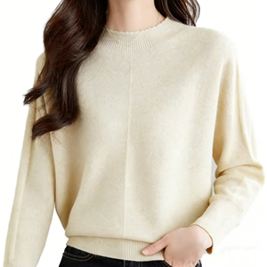 Maglione Invernale a Maniche Lunghe - 100% Lana, Collo Semi-Alto, Pullover in Lana Lavorata a Maglia per Donna - Product Image 4
