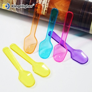 Cuillères en plastique jetables, petites cuillères à glace, mini-cuillères colorées pour dégustation, desserts, yaourts glacés, gelato, cuillères de fête - Product Image 3