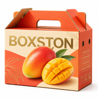Op maat bedrukte golfkartonnen mango verpakking met handvat voor de verzending en groothandel van verse producten