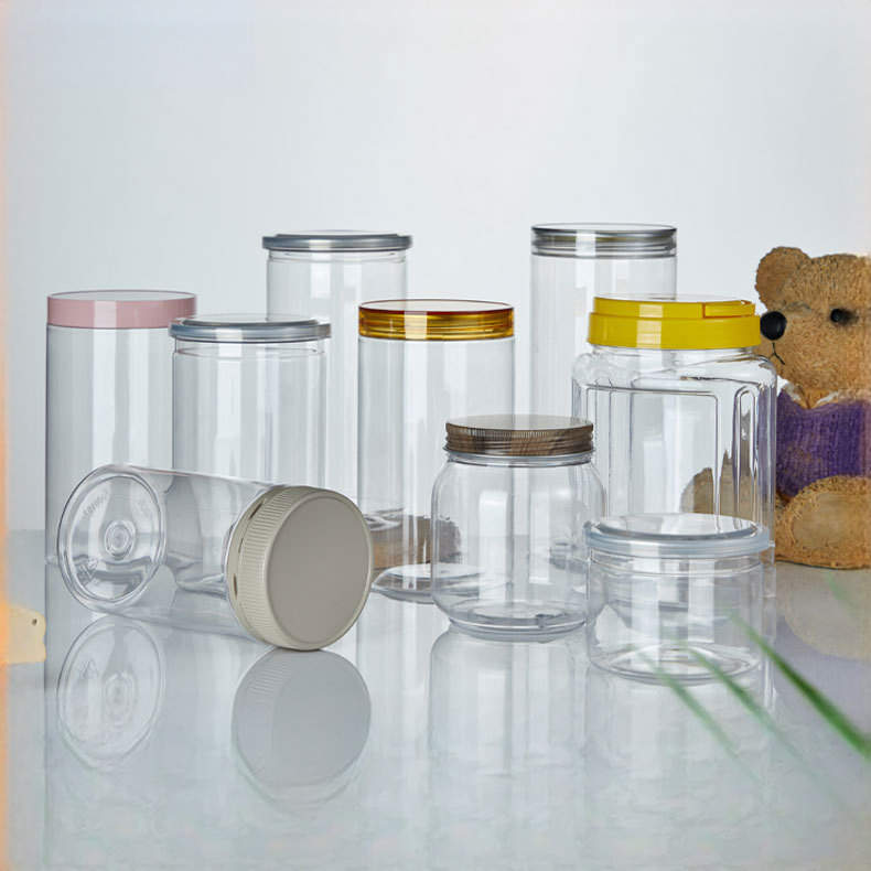 Wholesale Recycled PET Containers with PP Lids 10oz 150ml 200ml 250ml 500ml Sizes for Kitchen Cosmetic Cookie Storage