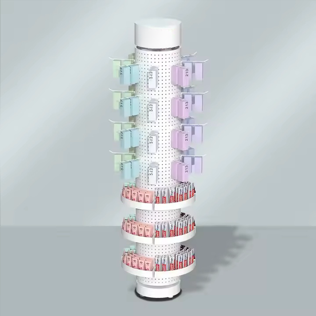 Rotator Display Pegboard, Jewelry Display 360 Rotating Tower, Floor Standing Rotating Jewelry Display Stand