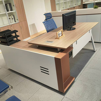 Vente en gros de bureau de direction de luxe moderne en bois massif avec tiroirs mobilier de bureau pour PDG table d'ordinateur