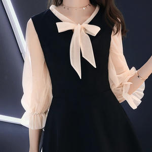 ชุดเดรสชีฟองแขนยาวสำหรับผู้หญิง,ชุดงานพรอมปาร์ตี้แบบหรูหราชุดเดรสสั้น - Product Image 5