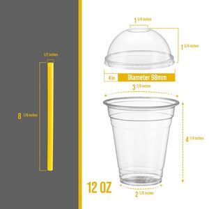 Usine personnalisé en <span class=keywords><strong>plastique</strong></span> épaissi Transparent jetable thé au lait clair PET PP tasse avec couvercles fermés dôme - Product Image 6