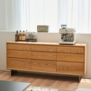 Credenza Moderna a Nove Cassetti Fatta a Mano, Ecologica, in Legno Massello, Stile Nordico, Salvaspazio per Camera da Letto e Soggiorno - Product Image 2