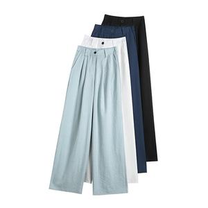 Pantalones <span class=keywords><strong>de</strong></span> mujer a cuadros <span class=keywords><strong>de</strong></span> poliéster vintage <span class=keywords><strong>de</strong></span> cintura alta, holgados, <span class=keywords><strong>de</strong></span> pierna ancha, largos hasta el suelo, estilo casual, nueva colección <span class=keywords><strong>de</strong></span> verano 2026 (Foto real) - Product Image 5