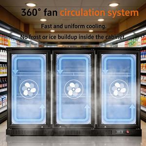 Enfriador de <span class=keywords><strong>Cerveza</strong></span> de Triple Puerta, Nevera de Bar con Puerta de Vidrio, Enfriador de Botellas Bajo Mostrador - Product Image 5