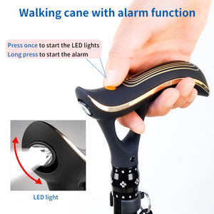 N09BJZD- # А #    Однолапая трость для пожилых людей со встроенной сигнализацией, перезаряжаемой литиевой батареей длительного действия и складной конструкцией, с подсветкой - Product Image 3