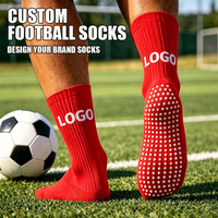 Chaussettes de sport antidérapantes en coton pour hommes, avec logo personnalisé, pour le football, vente en gros, fabrication OEM