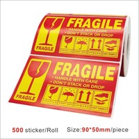 Autocollants en papier adhésif imperméables pour signalisation de sécurité en anglais, étiquettes de danger et de fragilité personnalisables, impression offset