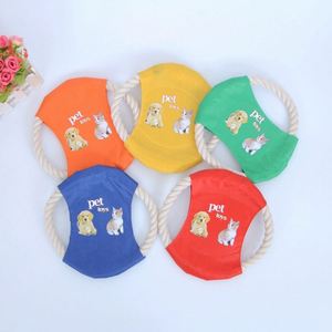 Custom Logo Printed Interactive Cleaning Teeth Pet <b>Frisbee</b> Chewing Toy <b>for</b> <b>Dogs</b> and Cats Made of Cotton Household Use - Product Image 3