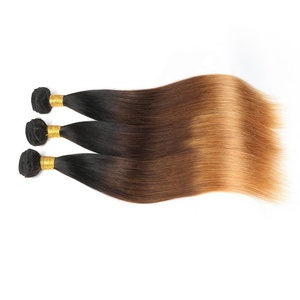 Cabello recto virgen Remy Tress 3 tonos 1b 4 27 Cabello tejido con trama brasileña - Product Image 5