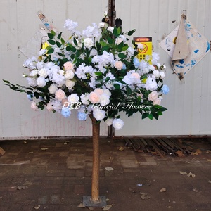 Indoor Living Room Tree Artificial <b>Flower</b> Tree Centerpiece With Rose Artificial Silk Rose Blossom Tree for Decor Wedding - Product Image 3