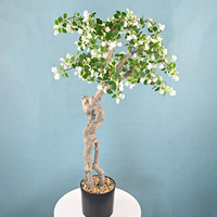 Plante artificielle de Cornus Florida (Dogwood) à fleurs luxuriantes avec tige et tronc réalistes pour la décoration d'hôtels, de jardins, de porches, de restaurants et de centres commerciaux