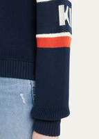 Pull coupe ajustée avec lettres en jacquard tricoté sur mesure Pull à quart de fermeture éclair pour femmes Pull en tricot pour femmes Pull personnalisé