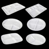 Assiette à repas rapide à 4 compartiments, assiette divisée en mélamine pour le petit-déjeuner avec compartiment pour la sauce