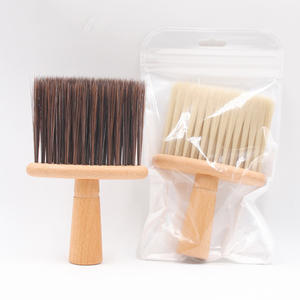 Brosse de barbier en bois de hêtre, douce, plumeau, pour le visage, en Fiber douce, nettoyage des <span class=keywords><strong>cheveux</strong></span>, plate et antidérapante, outil de coiffure pour coupe - Product Image 6