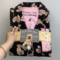 Yicheng – Nouvel ensemble de pyjama décontracté deux pièces en satin 100 % coton à manches longues pour femme – Tenue de détente en soie